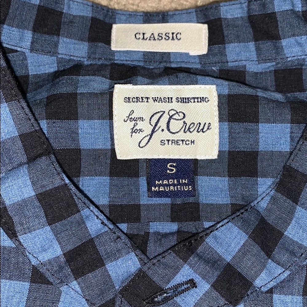 J crew classic fit black & blue block button down - Picture 2 of 4